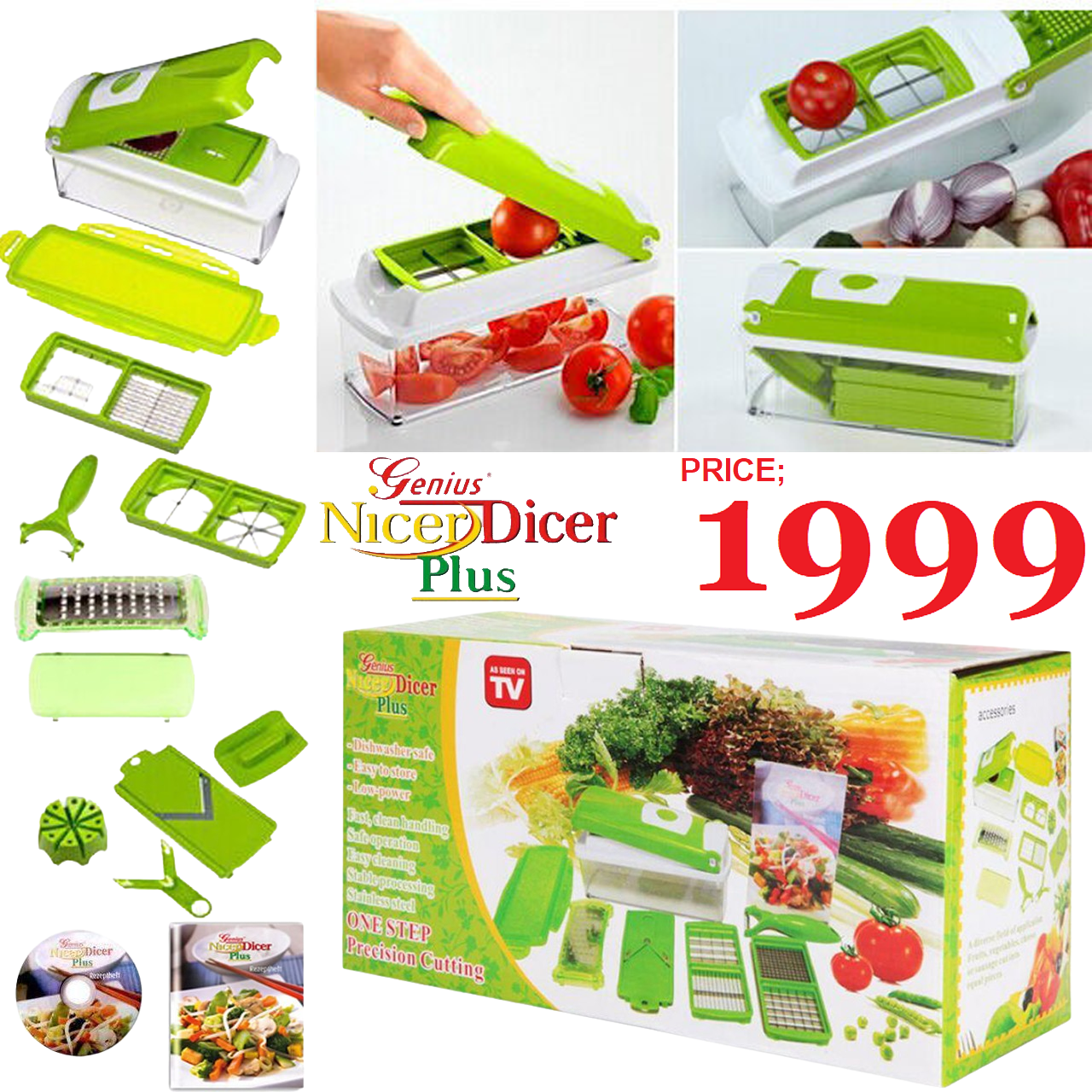 12in1 Genius Nicer Dicer Plus | Vegetable Salad Fruit Cutter | As seen on TV